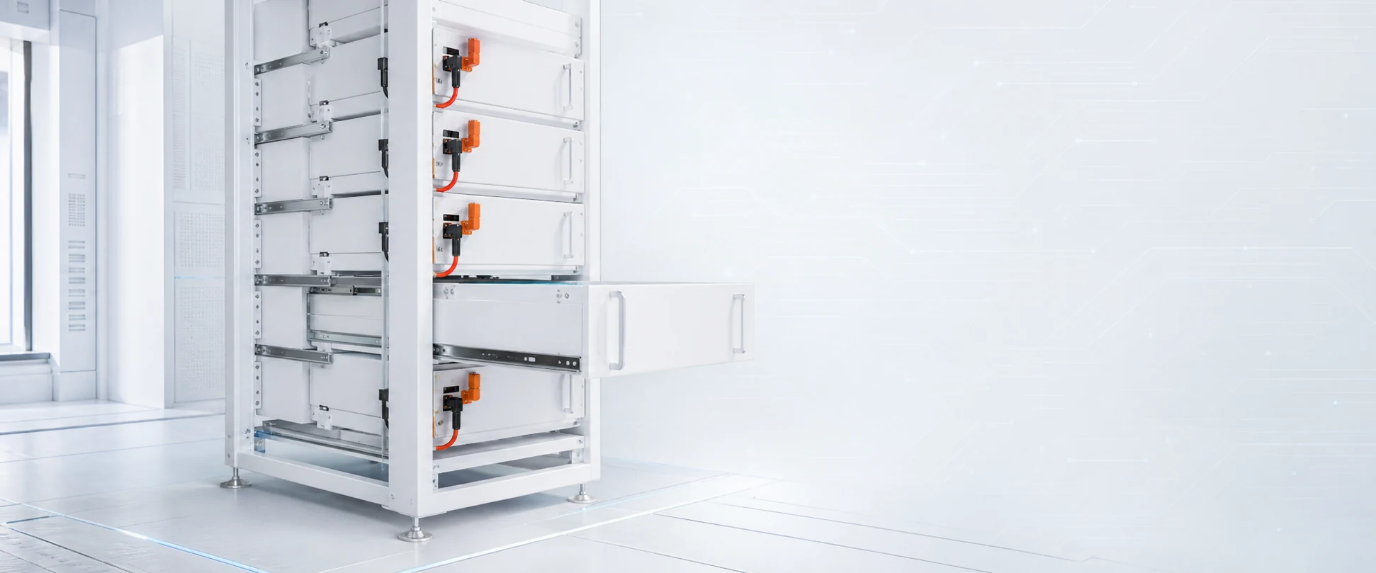 Modułowy montaż baterii w szafie rack systemu BOS-G Pro